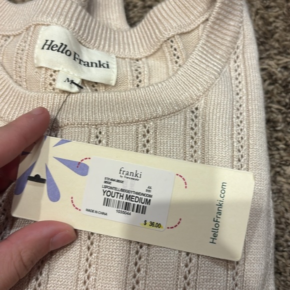Hello Frankie Cream Sweater - Picture 2 of 2